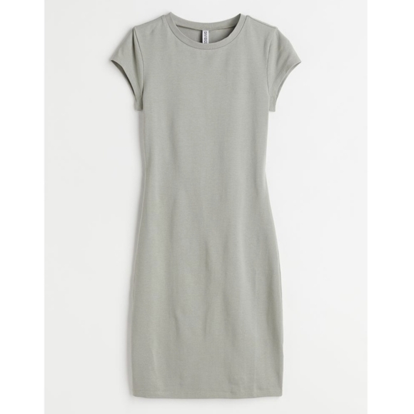 H&M Dresses & Skirts - New H&M Fitted Dress Size XL Cotton Jersey Dress with Cap Sleeves Tshirt Dress